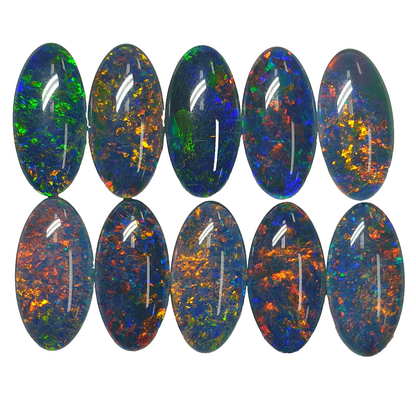 53508 - 10 Oval Cut 20 x 10 mm Opal Triplets Made in Australia from Natural Opal