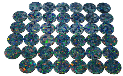 52238 - 40 Australian Mosaic Opal Doublets 11.7 to 12.1 mm Round 1.0 mm Thick