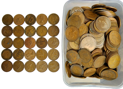 53972.0 - Bulk Lot 100 Australian 1920's to 1960's Pennies and MAY include 1910s