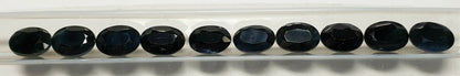 15242.11 - Lot of 10 Australian Black Sapphires 8x6 mm Oval About 1.70 Cts Each