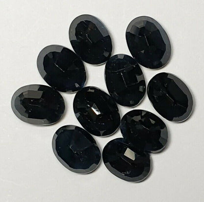 15242.11 - Lot of 10 Australian Black Sapphires 8x6 mm Oval About 1.70 Cts Each