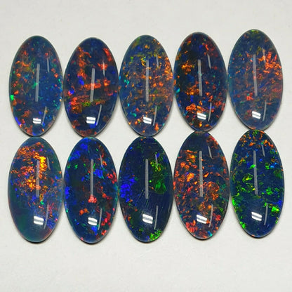 53508 - 10 Oval Cut 20 x 10 mm Opal Triplets Made in Australia from Natural Opal