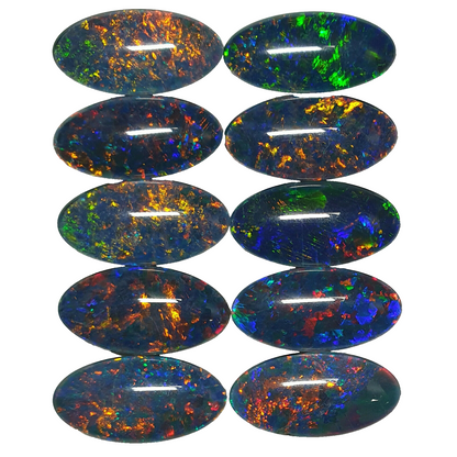 53508 - 10 Oval Cut 20 x 10 mm Opal Triplets Made in Australia from Natural Opal