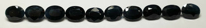 15242.11 - Lot of 10 Australian Black Sapphires 8x6 mm Oval About 1.70 Cts Each