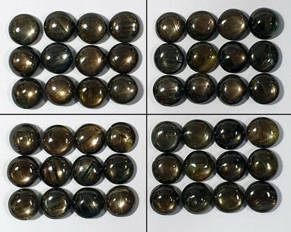 11551 -    Wholesale Lot of 12 Round Cut 5.75 mm Australian Black Star Sapphires