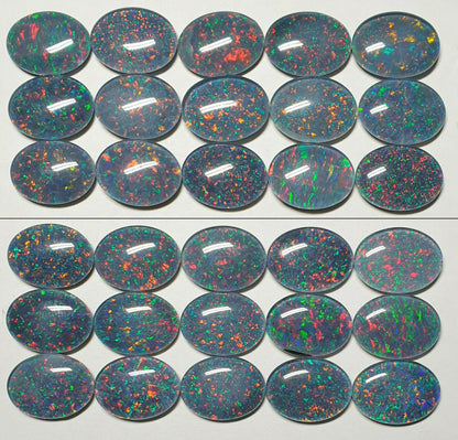 53495 -  15 Pieces 16 x 12 mm Oval Cut Opal Triplets Australia Made Natural Opal