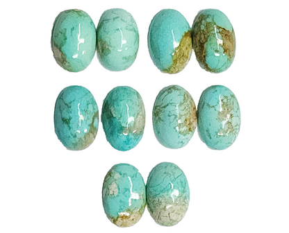 53560 - 10 Rare Natural Australian Turquoise Approximately 12x8 mm Oval Cabochon