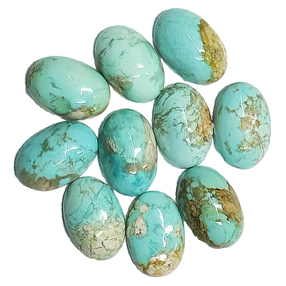 53560 - 10 Rare Natural Australian Turquoise Approximately 12x8 mm Oval Cabochon