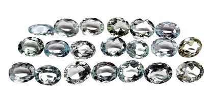 53672.0 - 20 Pieces Approx. 9x7 mm Oval Cut Aquamarines for sale Wholesale Price