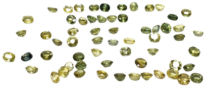52218 - 60 Oval 3.25x2.50-3.00 mm  Australian Green, Yellow Sapphires 8.62carats