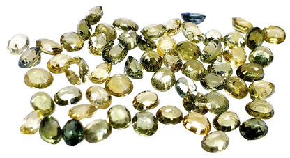 52218 - 60 Oval 3.25x2.50-3.00 mm  Australian Green, Yellow Sapphires 8.62carats