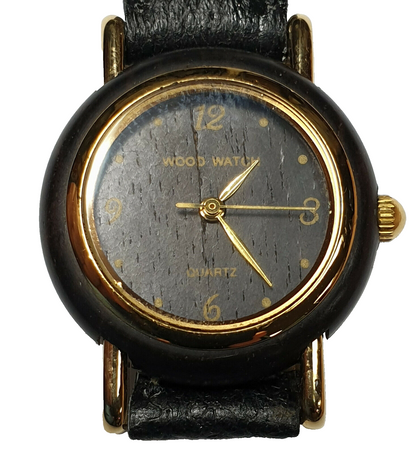 52215 - 1980's His 'n Hers Wood Watch with Timber Case Face and Presentation Box