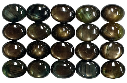 53411 - Wholesale 20 Oval Cut 8x6 mm Australian Black Star Sapphires 32.79 cts