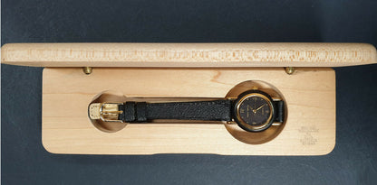 52215 - 1980's His 'n Hers Wood Watch with Timber Case Face and Presentation Box