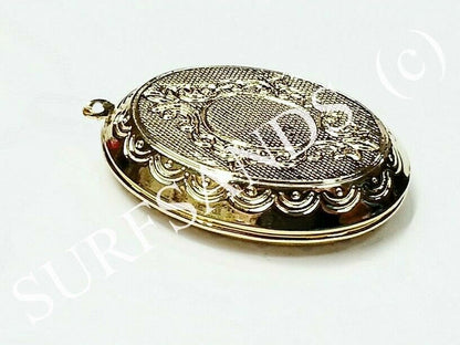 52071.2 - 130 Gold Plated Lockets Extra Large Store items within Use as Pill Box