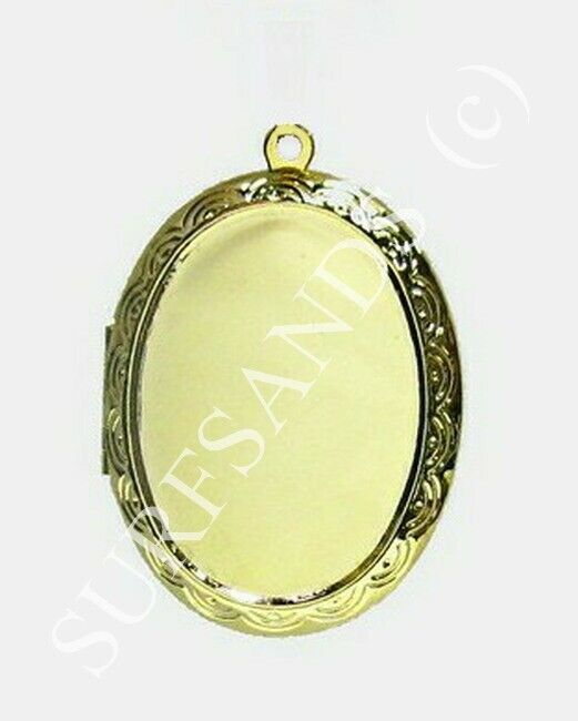 52071.2 - 130 Gold Plated Lockets Extra Large Store items within Use as Pill Box