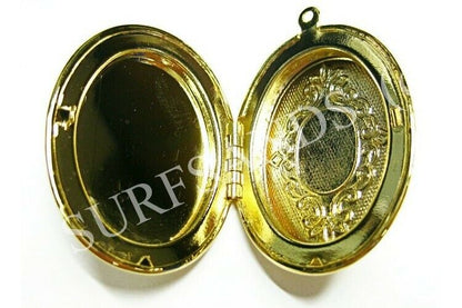 52071.2 - 130 Gold Plated Lockets Extra Large Store items within Use as Pill Box