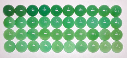 53423 -  10 Mixed Green 12 mm Round Cut Cabochon Australian Chrysoprase for Sale