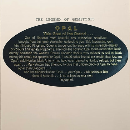 00359.2 - 100 gullbelagte opalanheng + kjede pakket i gavekort av høy kvalitet