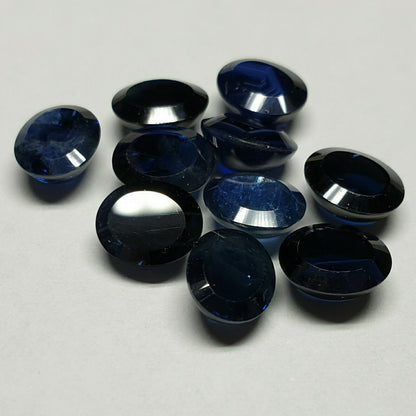 53488 - 10 Australian 7.5 x 6.25 mm Oval Blue Cabochon Cut Sapphires 16.48 cts