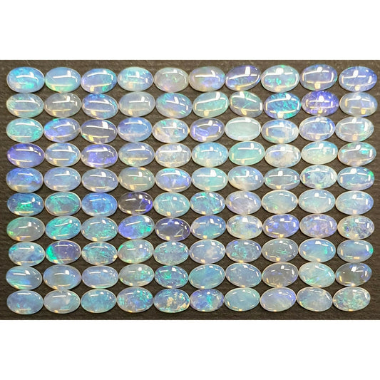52003 -    100 Pcs 6x4 mm Natural Australian Solid Opal Blue Green Crystal Opal