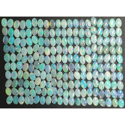 52002 -   50 Pcs 6x4 mm Natural Australian Solid Green Translucent Opal for sale
