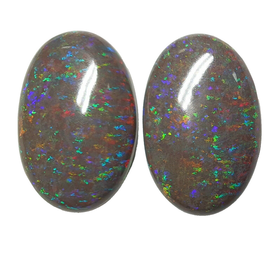 53484 - Matching Pair 26.5 x 17.0 mm Oval Cut Andamooka Treated Opal Matrix Sale