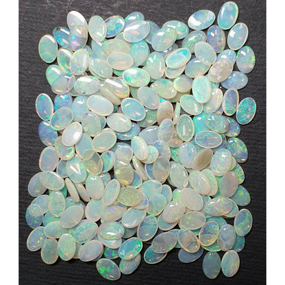 52002 -   50 Pcs 6x4 mm Natural Australian Solid Green Translucent Opal for sale