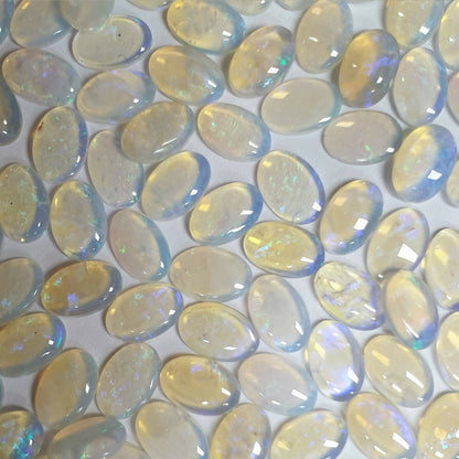 52003 -    100 Pcs 6x4 mm Natural Australian Solid Opal Blue Green Crystal Opal
