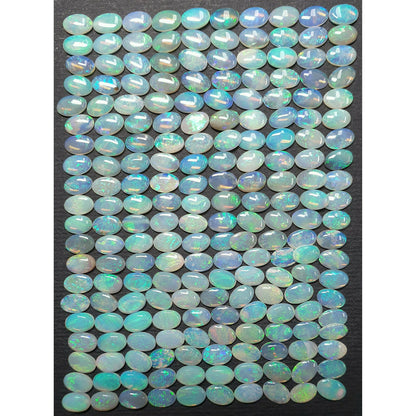 52002 -   50 Pcs 6x4 mm Natural Australian Solid Green Translucent Opal for sale