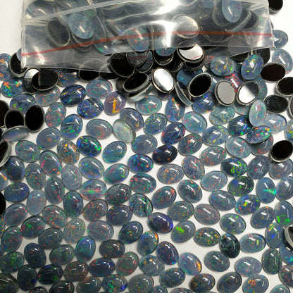 52016 -   300 Opal Triplets 8x6 mm Oval Cut from Natural Central Australian Opal