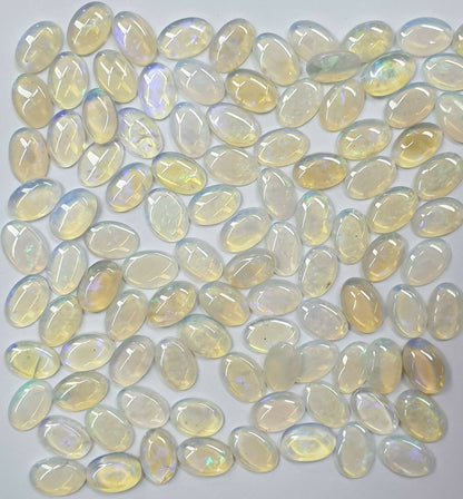 52003 -    100 Pcs 6x4 mm Natural Australian Solid Opal Blue Green Crystal Opal
