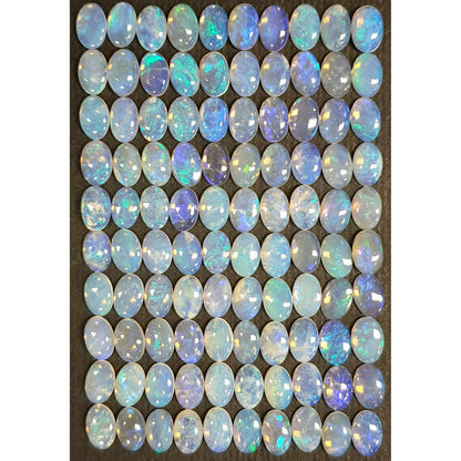 52003 -    100 Pcs 6x4 mm Natural Australian Solid Opal Blue Green Crystal Opal