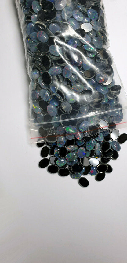 52016 -   300 Opal Triplets 8x6 mm Oval Cut from Natural Central Australian Opal