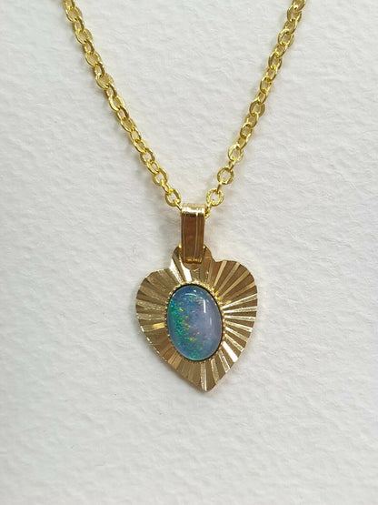 00359.1 - 20 gullbelagte opalanheng + kjeder pakket i gavekort av høy kvalitet