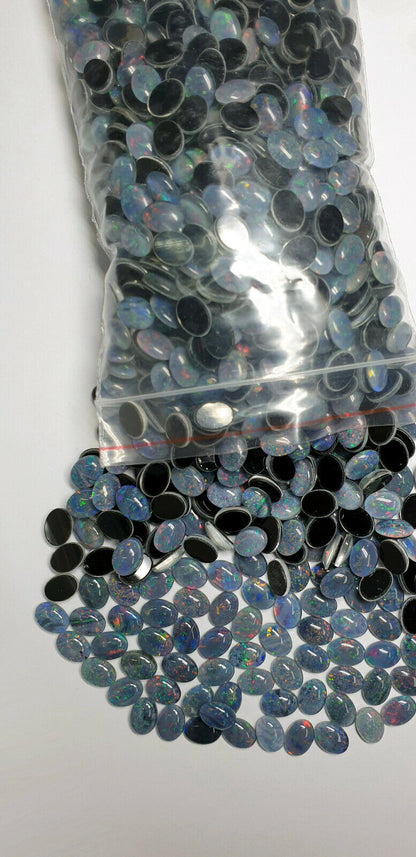52016 -   300 Opal Triplets 8x6 mm Oval Cut from Natural Central Australian Opal