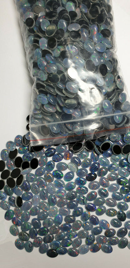 52016 -   300 Opal Triplets 8x6 mm Oval Cut from Natural Central Australian Opal