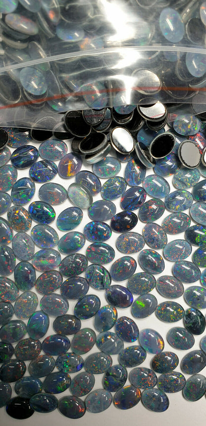 52016 -   300 Opal Triplets 8x6 mm Oval Cut from Natural Central Australian Opal