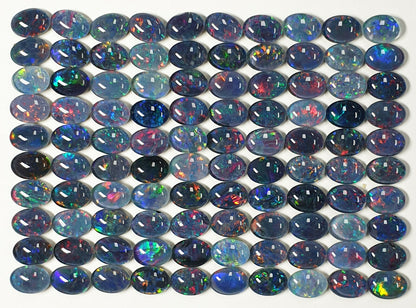 52211 -     100 Pcs 7x5 mm Oval Cut Opal Triplets Made in Australia Natural Opal
