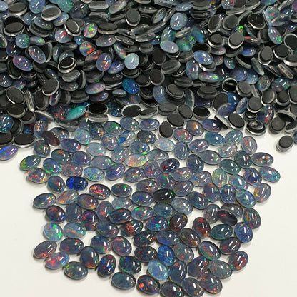 52211 -     100 Pcs 7x5 mm Oval Cut Opal Triplets Made in Australia Natural Opal