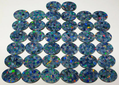 52237 - Lot of 38 Pieces Australian Mosaic Opal Doublet 16x12 mm Oval 2 mm Thick