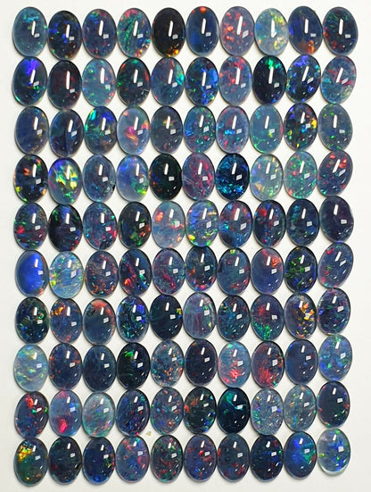 52211 -     100 Pcs 7x5 mm Oval Cut Opal Triplets Made in Australia Natural Opal