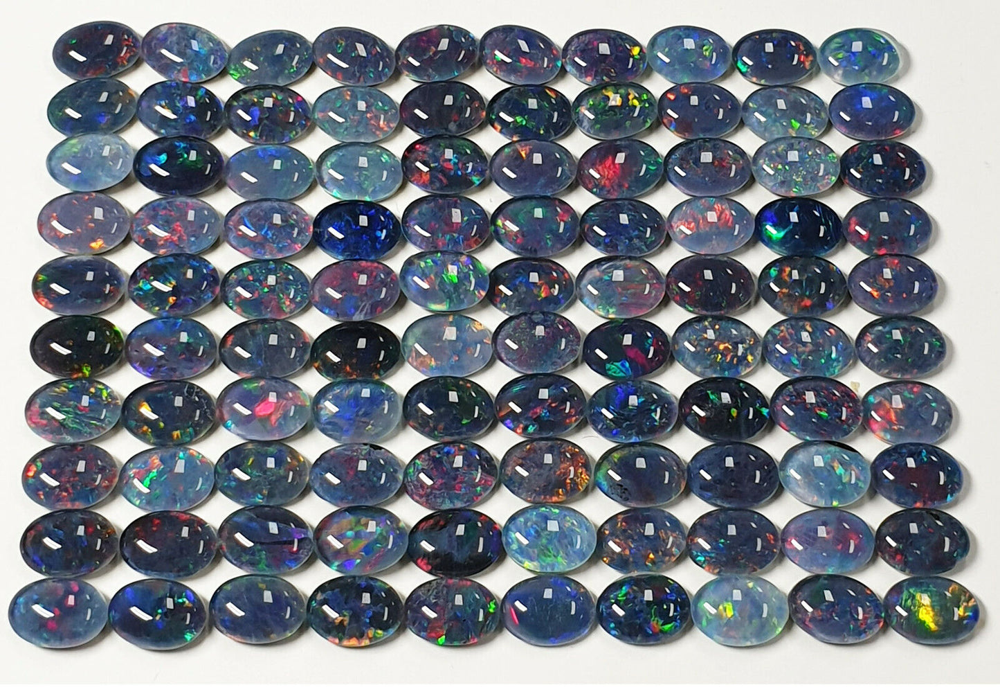 52211 -     100 Pcs 7x5 mm Oval Cut Opal Triplets Made in Australia Natural Opal