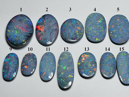 54100.0 - EB - 4 lots of Oval cut NaturalAustralian Opal doublets in mixed sizes