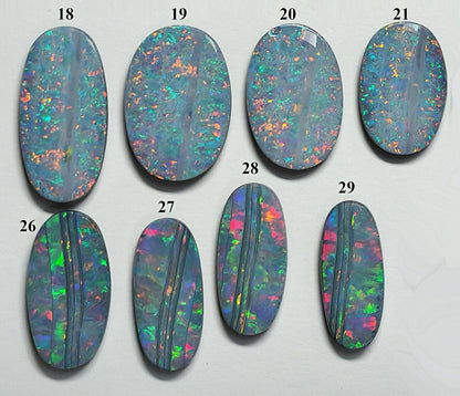 54100.0 - EB - 4 lots of Oval cut NaturalAustralian Opal doublets in mixed sizes