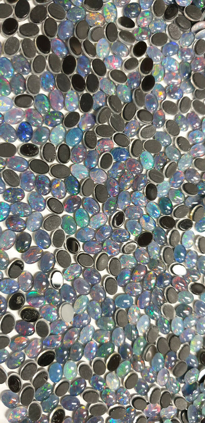 52211 -     100 Pcs 7x5 mm Oval Cut Opal Triplets Made in Australia Natural Opal
