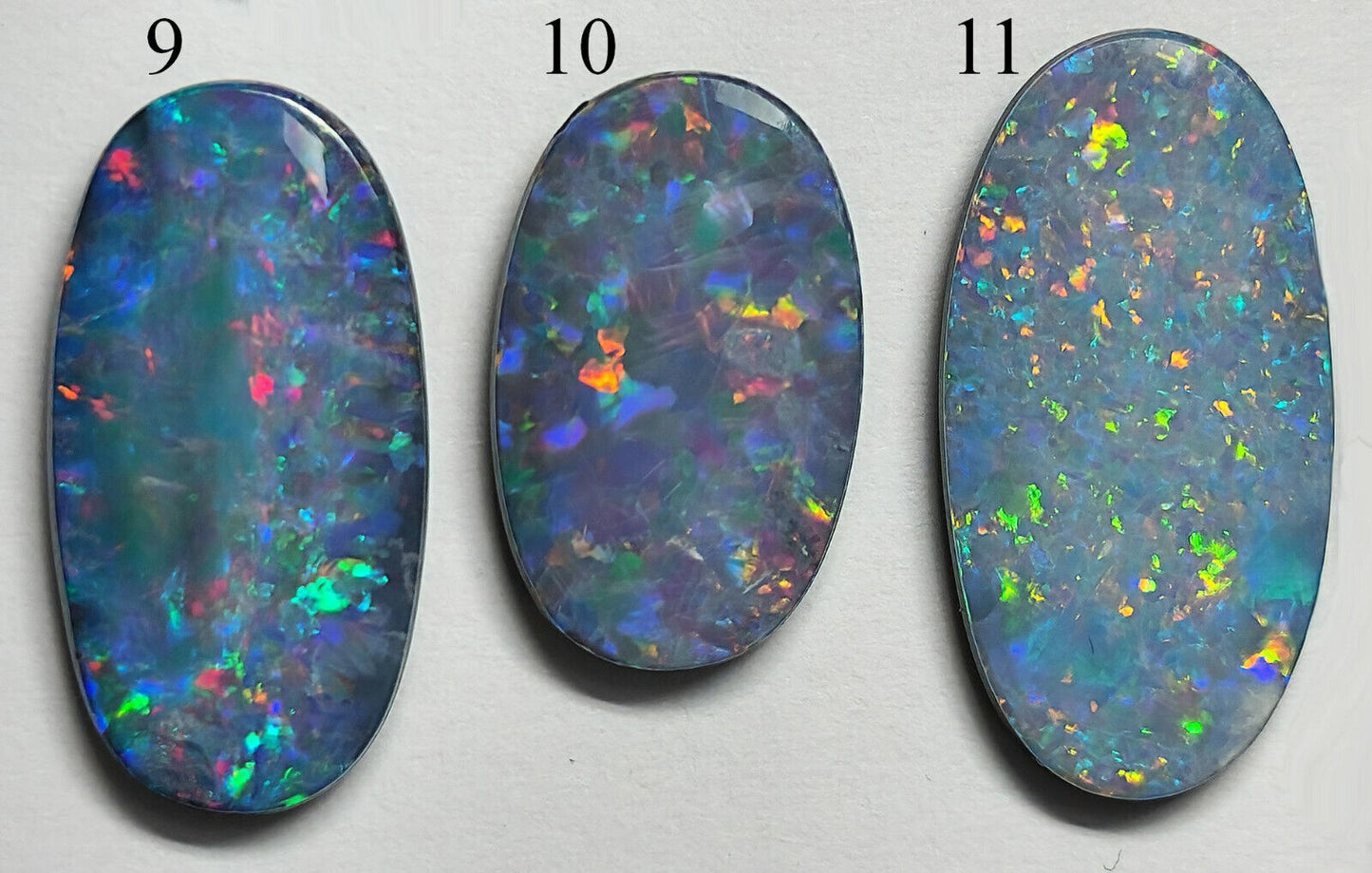 54100.0 - EB - 4 lots of Oval cut NaturalAustralian Opal doublets in mixed sizes