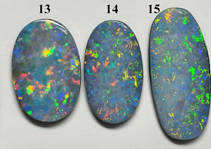 54100.0 - EB - 4 lots of Oval cut NaturalAustralian Opal doublets in mixed sizes