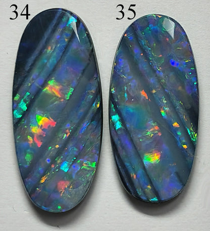 54100.0 - EB - 4 lots of Oval cut NaturalAustralian Opal doublets in mixed sizes