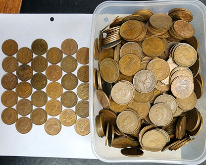 53971.0 - Bulk Lots of 150 Pieces Australian Half Pennies from 1930's to 1960's for sale MAY include coin from 1910's Approx. Weight 565 Gr
